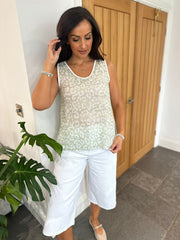 Sage Leopard Print Vest Camila