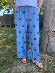 Denim Polka Dot Trousers Michaela