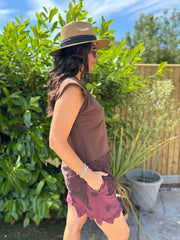 Chocolate Lace Hem Top Yasmin