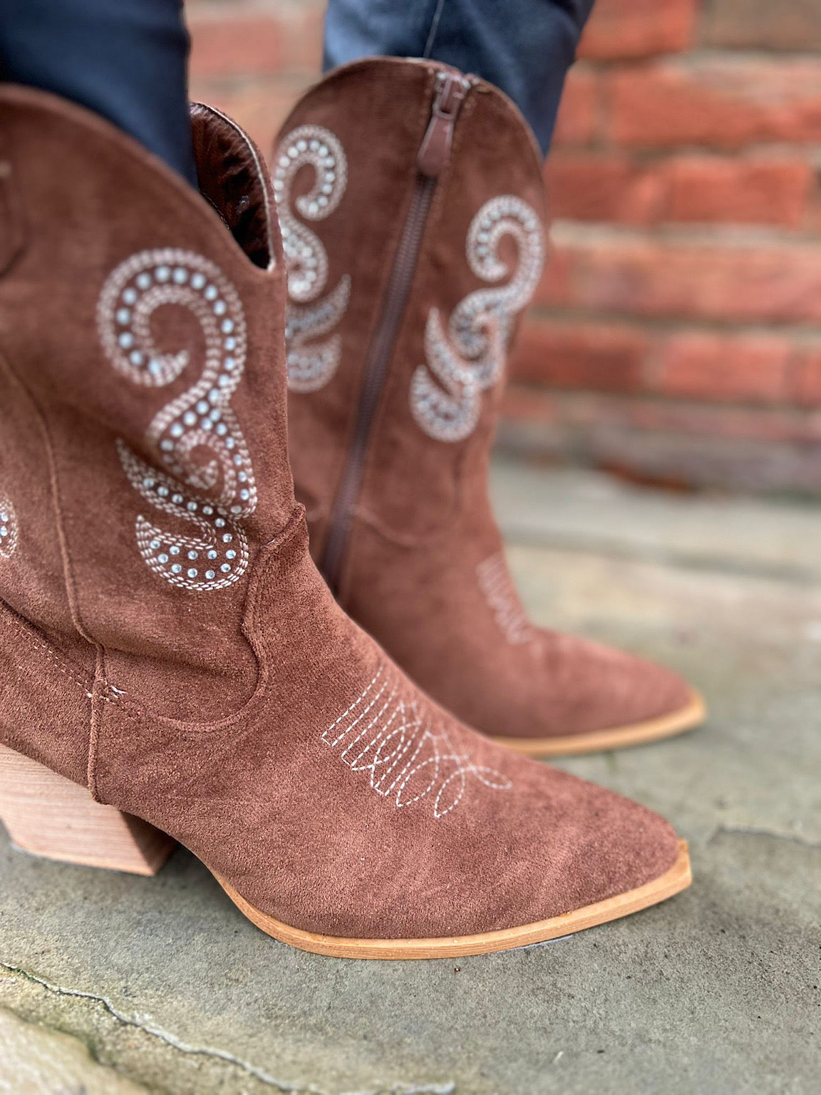 Tan Diamante Western Boots Tillett's
