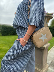 Navy Gingham Two Piece Set Lara