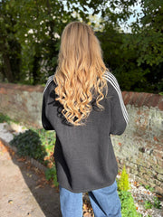 Black Designer Inspired Stripe Knit Yvonne
