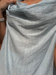 Blue Embellished Cowl Neck Top Danica