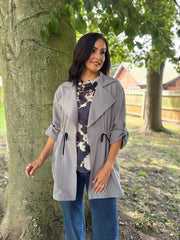 Grey Tie Waist Jacket Charlotte