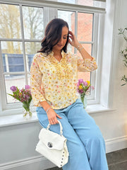 Yellow Floral Ruffle Blouse Eloise