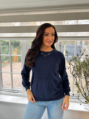 Navy Terry Towel Pocket Sweatshirt Andrada