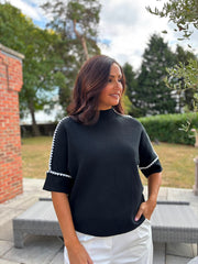 Black Blanket Stitch Knit Rachel