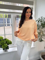Pink & Yellow Striped Tee Suri