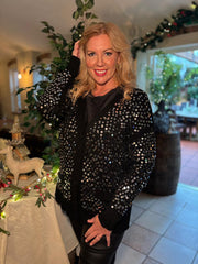 Black Sequin Sparkle Cardi Gemma