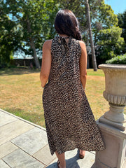 Sparkle Leopard Halter Neck Dress Alyssa