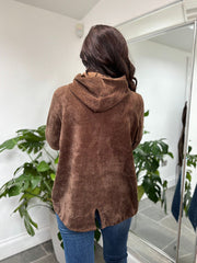 Chocolate Chenille Zip Hoodie Mia