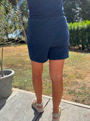 Navy Towelling Shorts Natasha