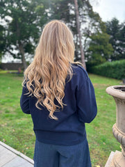 Navy Military Suedette Jacket Cheryl