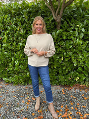 Stone Sleeve Detail Knit Top Julia