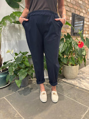 Navy Frill Pocket Trousers Sasha