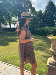 Chocolate Broderie Floral Dress Brooke