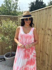 Coral Tie Dye Dress Krystal