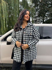 Monochrome Dogtooth Coat Ruth