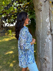 Blue Floral Vine Shirt Rachel