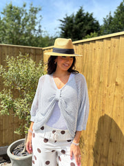 Grey Gathered Loose Knit Paige