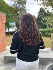 Black Blanket Stitch Knit Rachel
