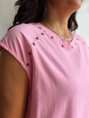 Pink Star Embellished Top Esther
