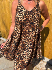 Leopard Print Sleeveless Dress Cleo