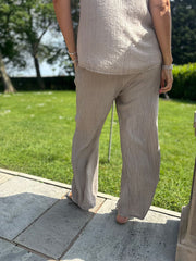 Mocha Textured Lightweight Trousers Kaylee