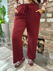 Wine Wide Leg Jogger Alice