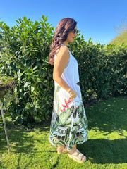 Green Mediterranean Palm Dress Indie