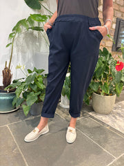 Navy Frill Pocket Trousers Sasha