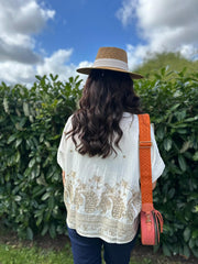 White Embroidered Trim Shirt Rhodes