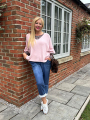 Rose V-Neck Reverse Seam Knit Diana