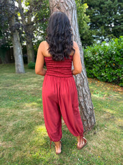 Rust Cargo Pocket Jumpsuit Verity