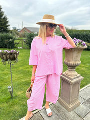 Pink Gingham Two Piece Set Lara