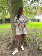 Chocolate Striped Hoodie Eleanor
