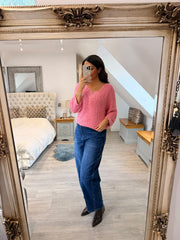 Pink Popcorn Knit Martha