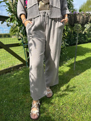 Mocha Bubble Cotton Trousers