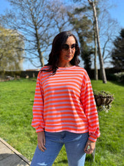 Orange Striped Sweatshirt Michaela