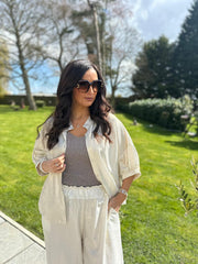 Gold Tie Front Blouse Brinley