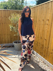 Navy Halter Neck Top Jessie