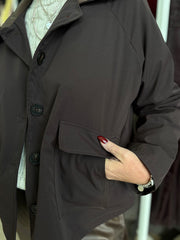 Chocolate Cropped Trench Coat