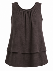 Chocolate Layered Bubble Cotton Vest Quinn