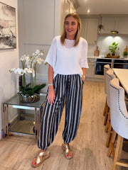 Chocolate Striped Hareem Trousers