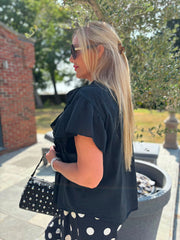 Black Ruffle Top Mackenzie