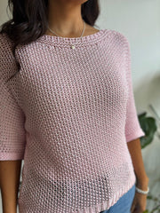 Pink Sequin Sparkle Knit Sabrina