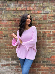 Pink Super Soft Flute Sleeve Knit April