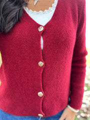 Wine Soft Knit Cardi Kesha