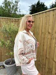 Tan Coastal Print Shirt Elsa