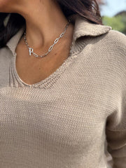 Mocha Open Collar Jumper Rhea